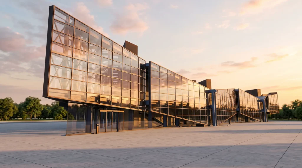 Modern main campus building of Cyprus International University (CIU)